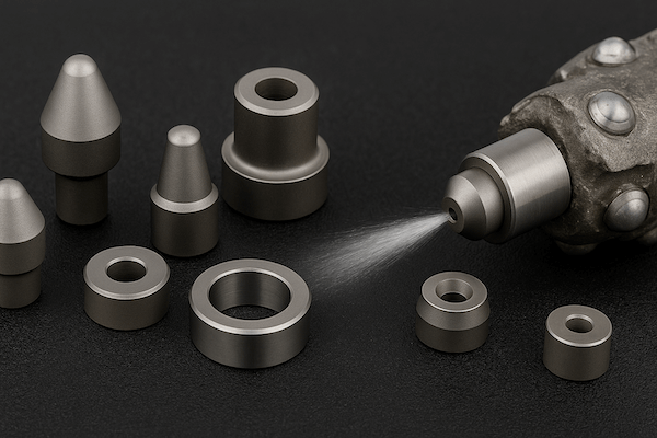 Tungsten carbide nozzles